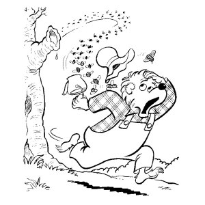 coloriage-abeille-ruche